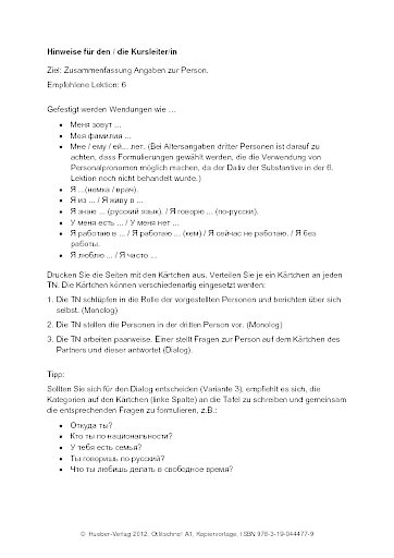 Zusammenfassung Angaben zur Person