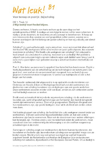 Voor beroep en praktijk: (bij)scholing